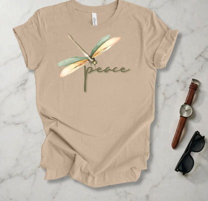 Green/Brown Dragonfly (Peace) T Shirt