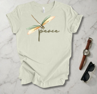 Green/Brown Dragonfly (Peace) T Shirt