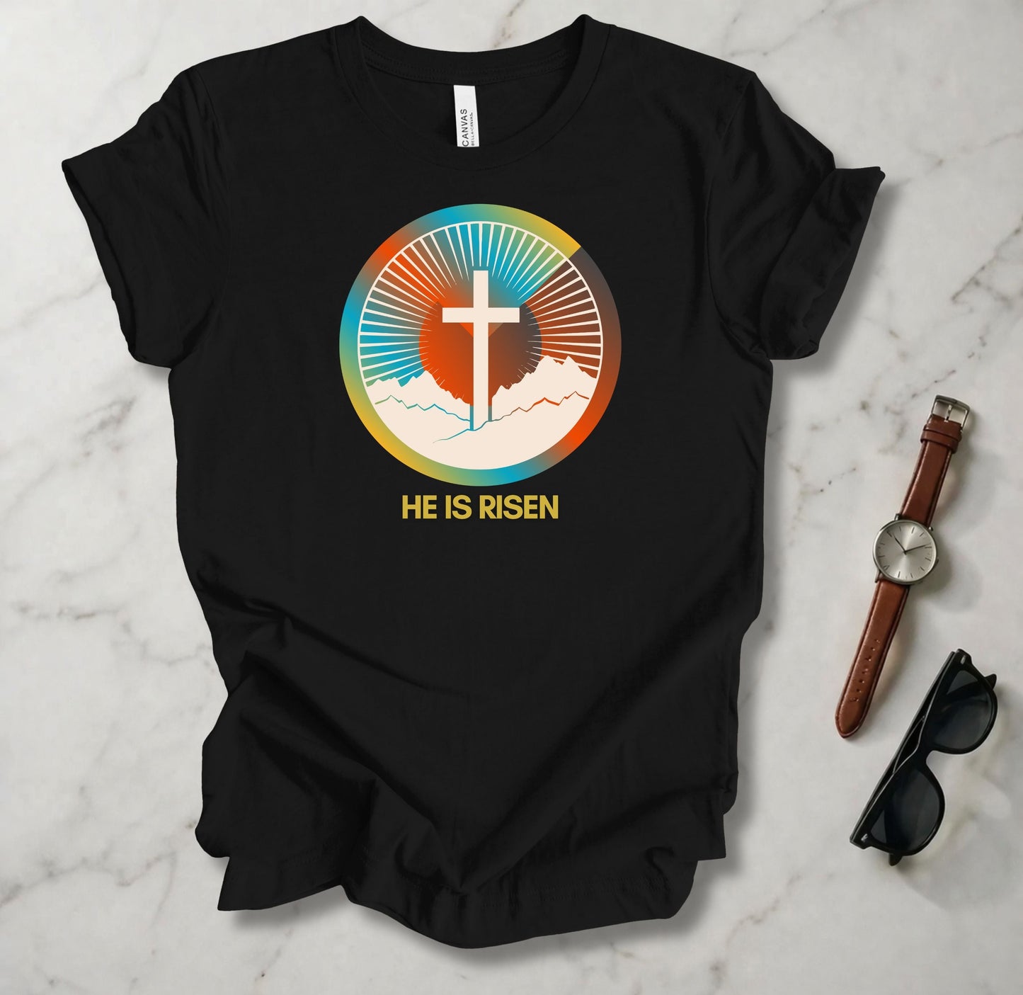 He Is Risen Retro 2 T Shirt