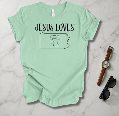 Jesus Loves Pennsylvania T Shirt