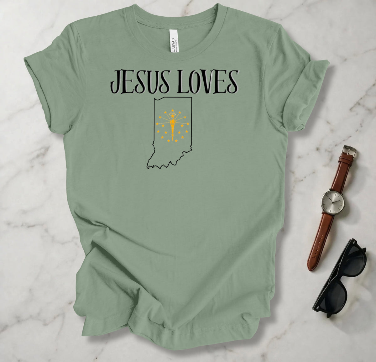 Jesus Loves Indiana T Shirt