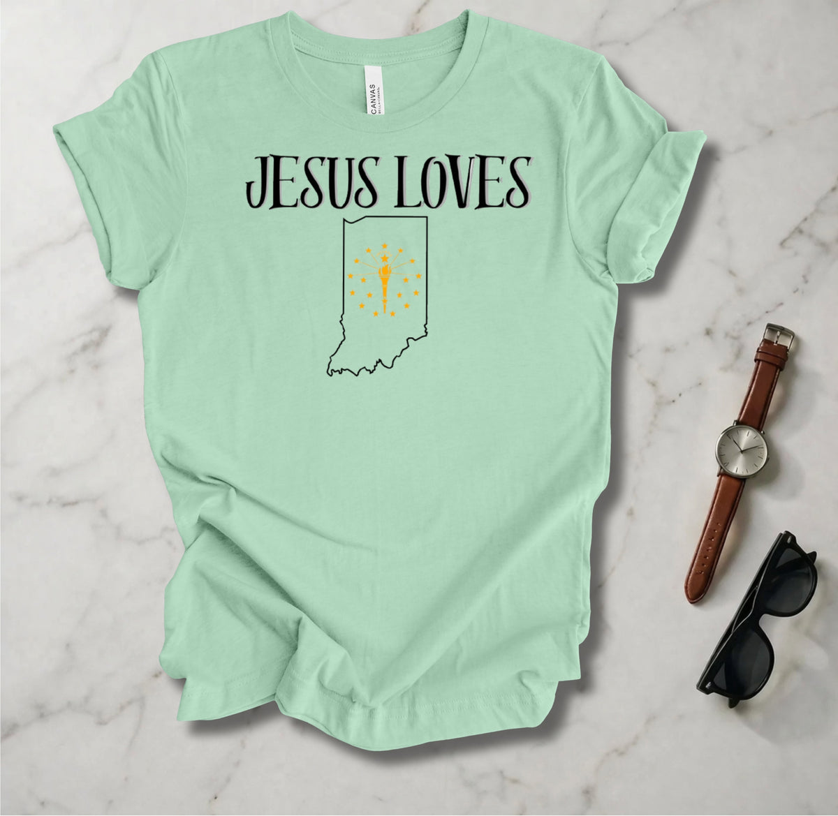 Jesus Loves Indiana T Shirt