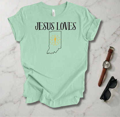 Jesus Loves Indiana T Shirt