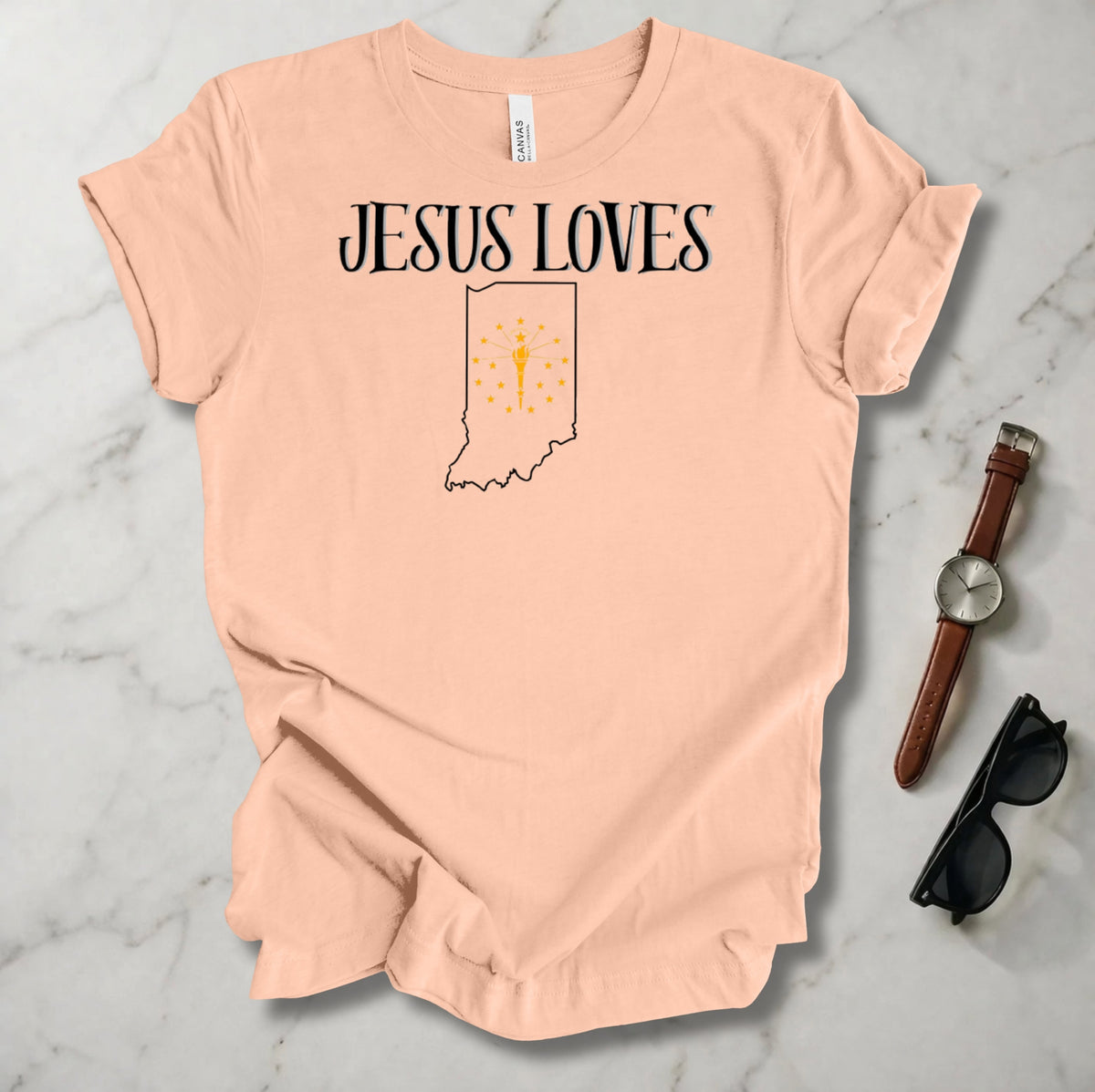 Jesus Loves Indiana T Shirt