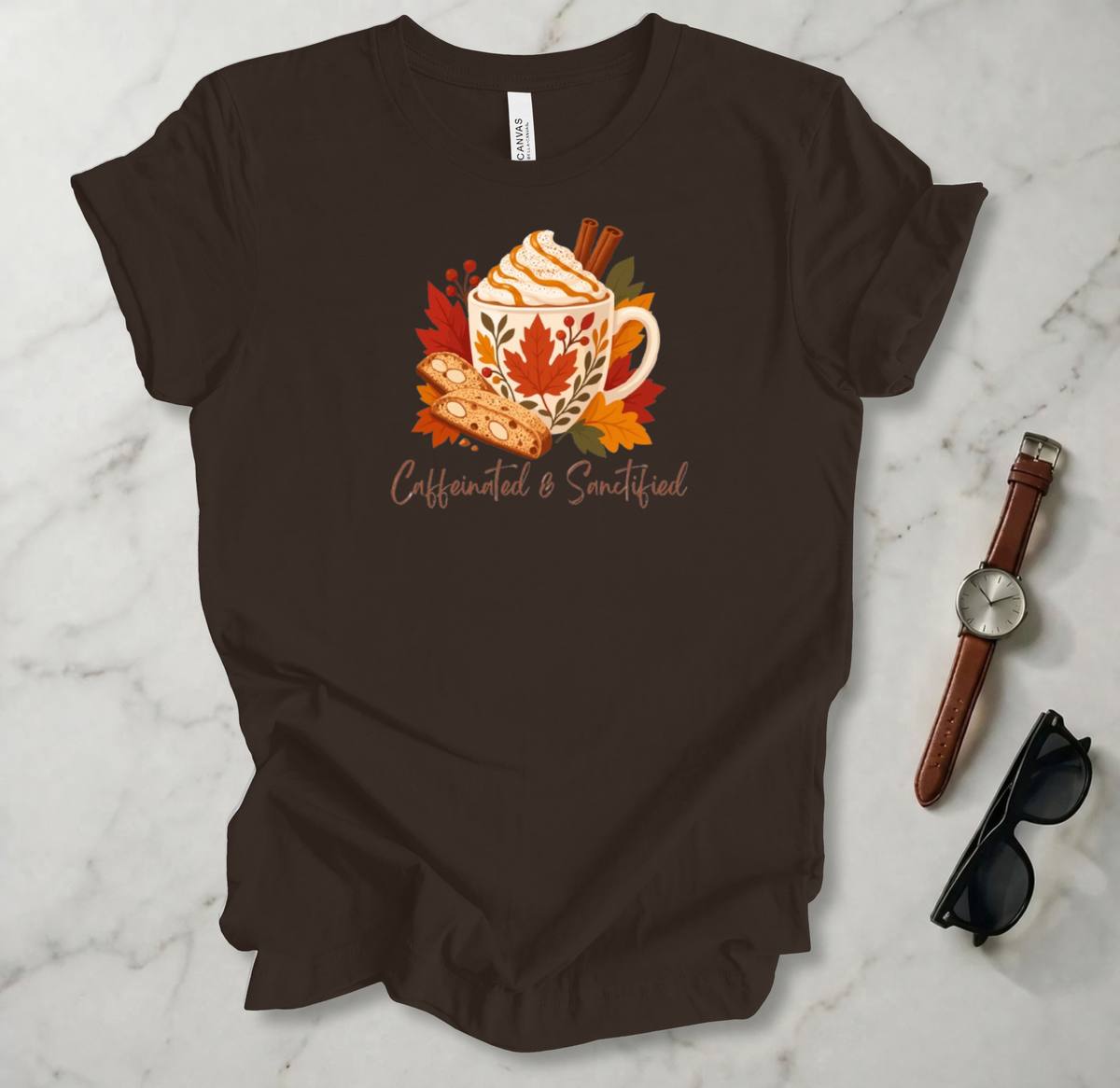 Caffeinated & Sanctified T Shirt