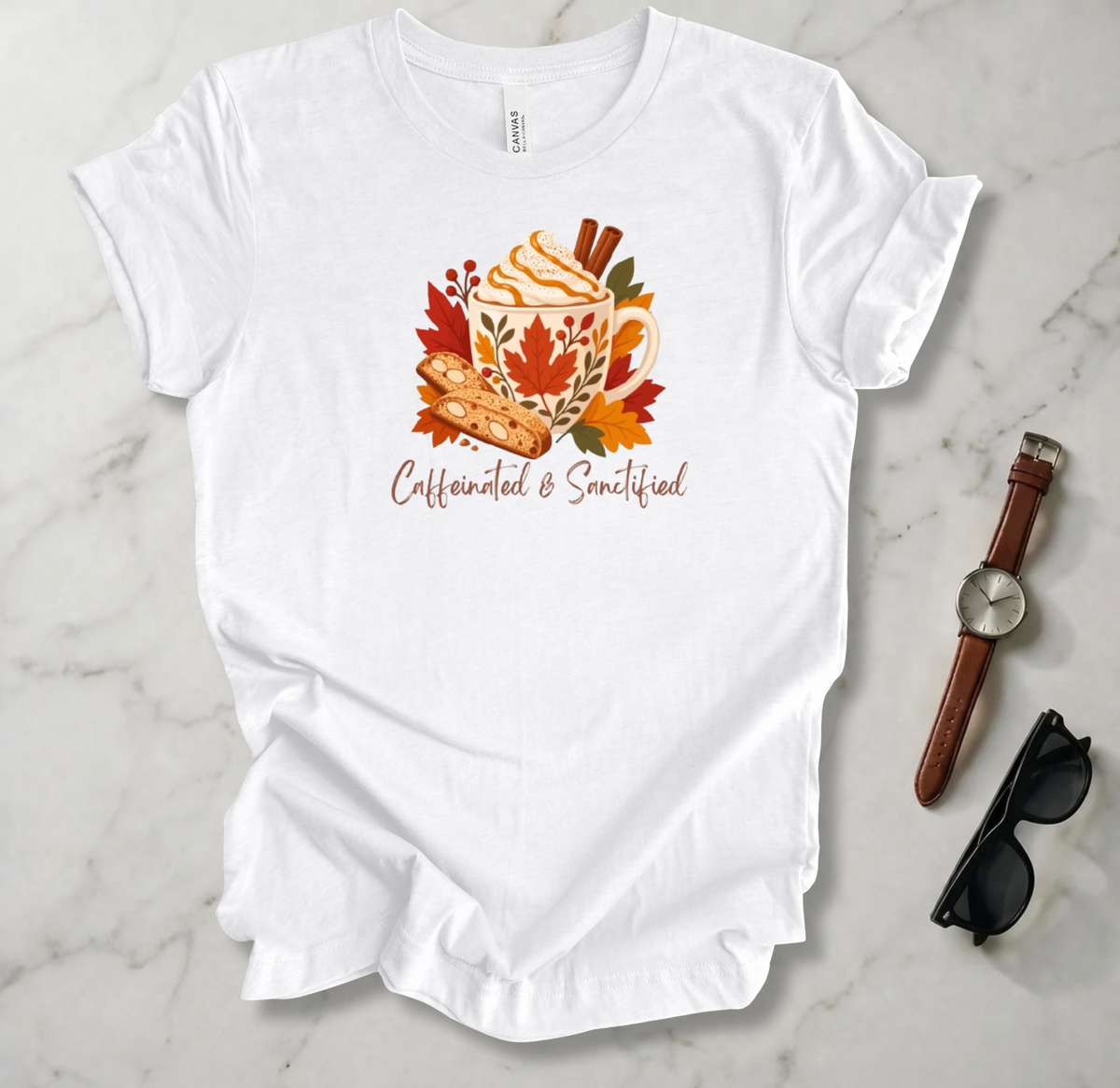 Caffeinated & Sanctified T Shirt