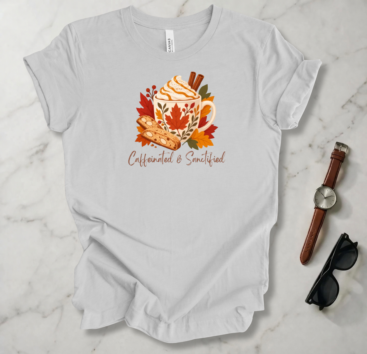 Caffeinated & Sanctified T Shirt