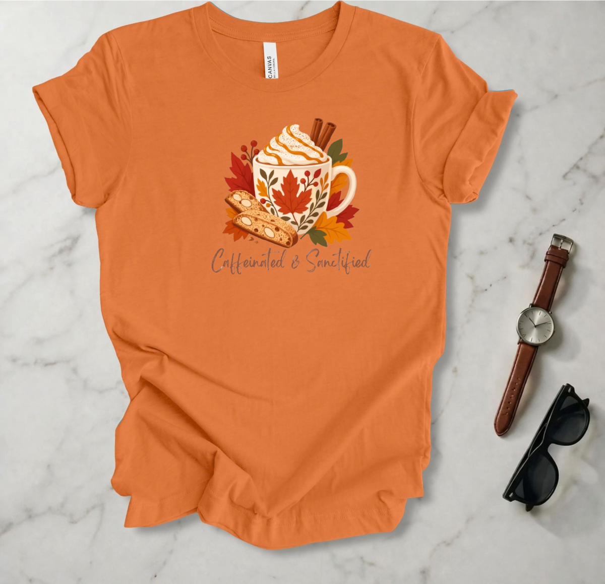 Caffeinated & Sanctified T Shirt
