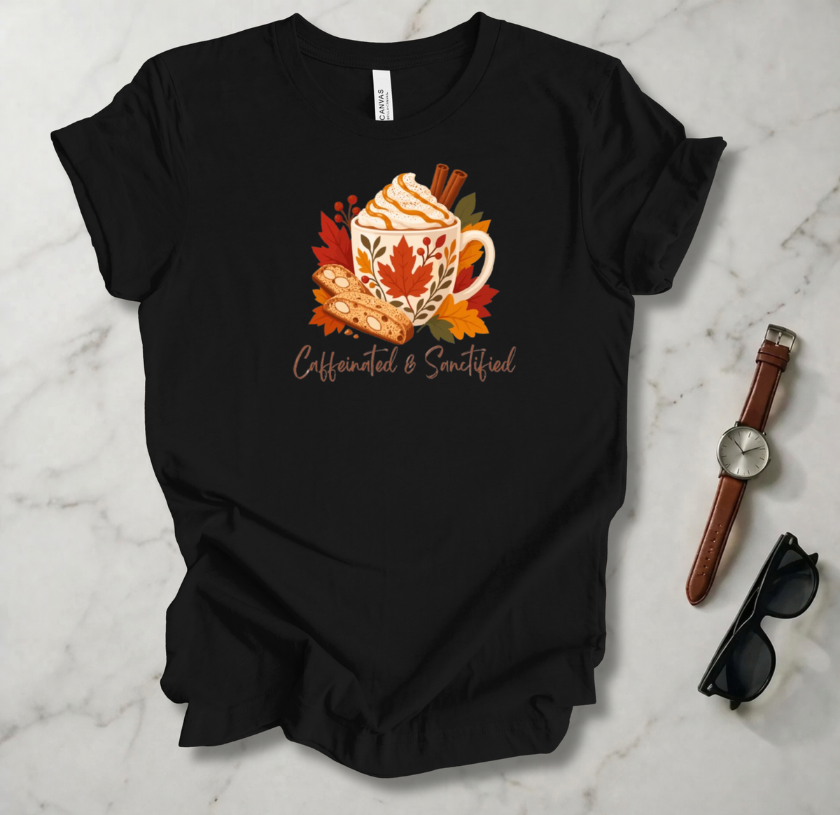 Caffeinated & Sanctified T Shirt