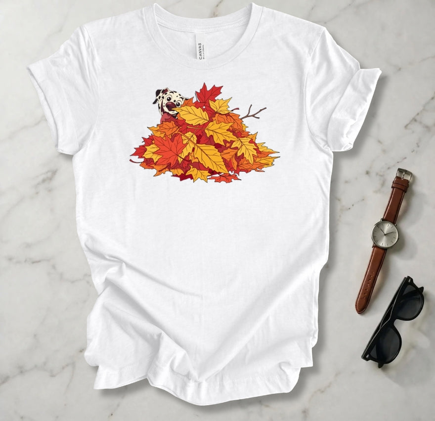 Fido and the Leaf Pile T Shirt