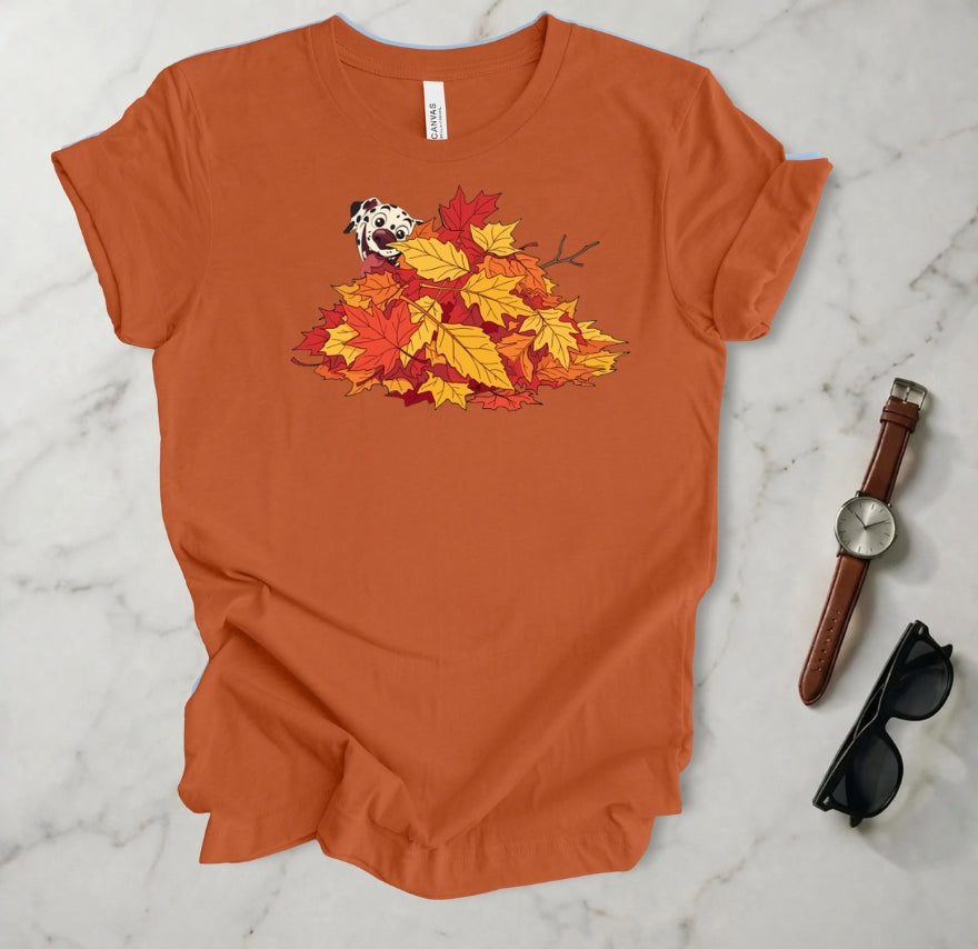 Fido and the Leaf Pile T Shirt