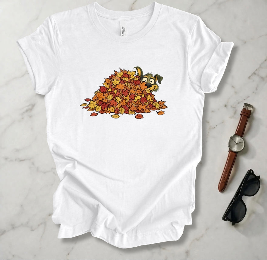 Rover In The Leaf Pile T Shirt