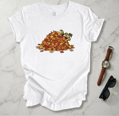 Rover In The Leaf Pile T Shirt