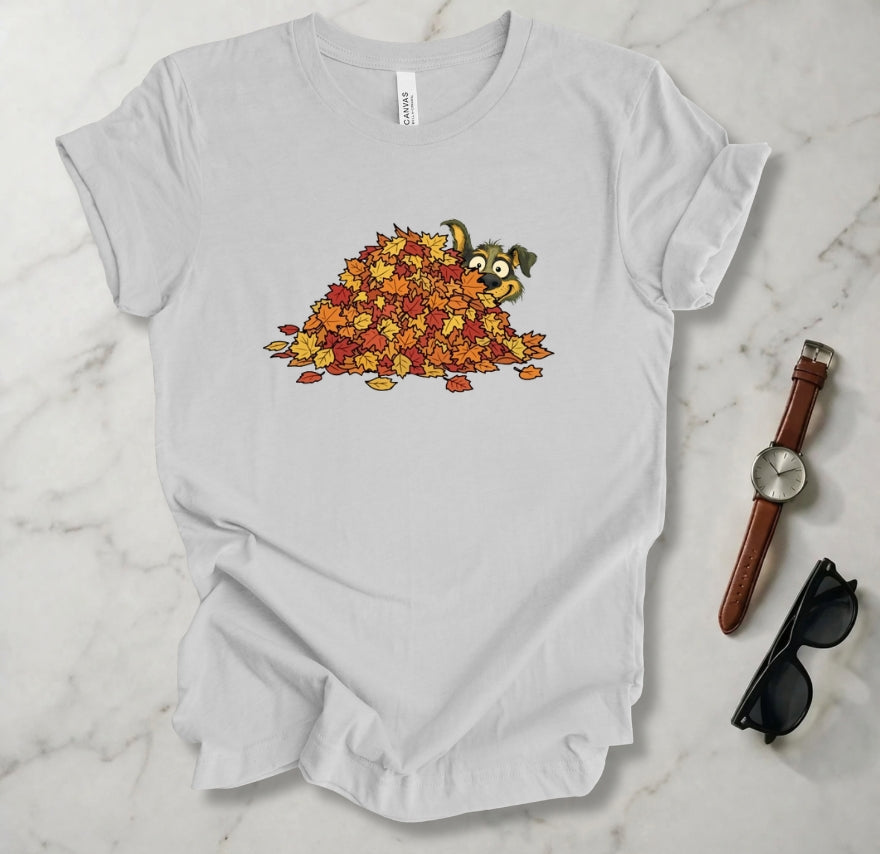 Rover In The Leaf Pile T Shirt