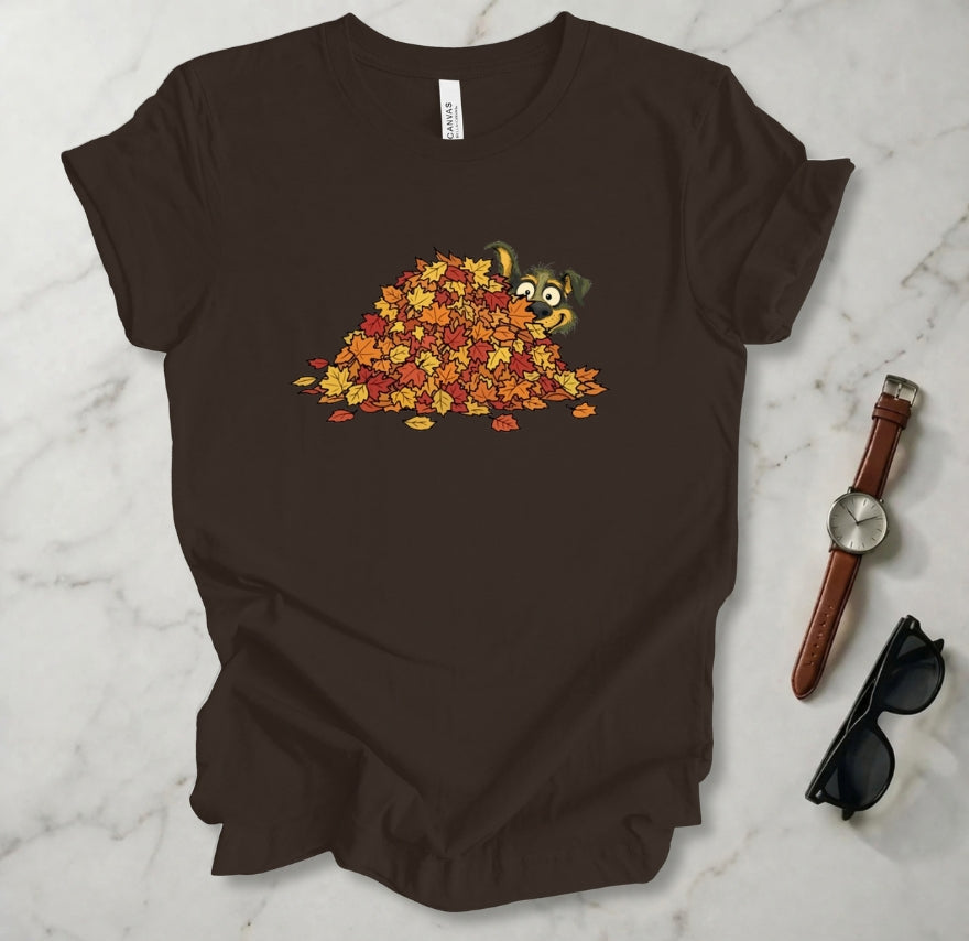 Rover In The Leaf Pile T Shirt