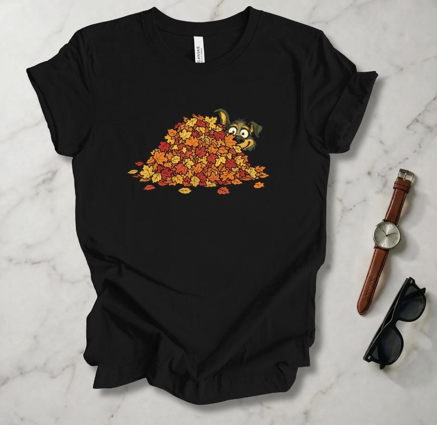 Rover In The Leaf Pile T Shirt