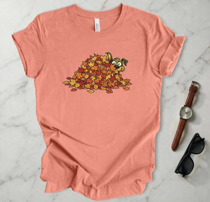 Rover In The Leaf Pile T Shirt