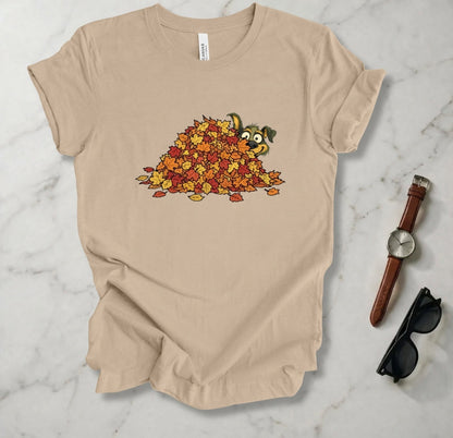 Rover In The Leaf Pile T Shirt
