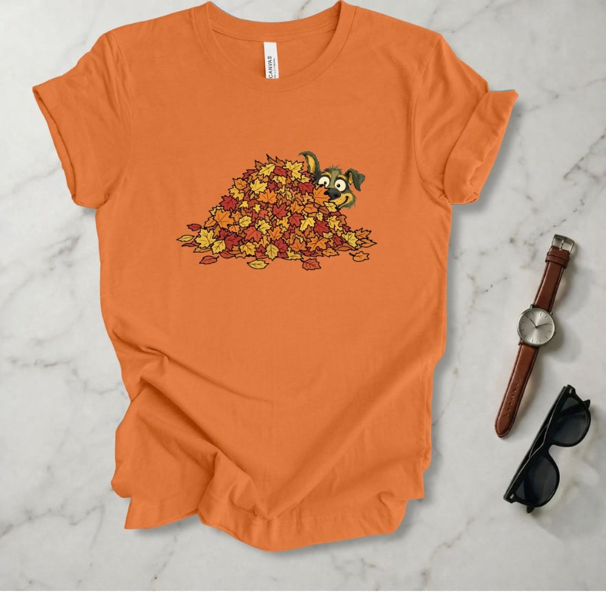 Rover In The Leaf Pile T Shirt