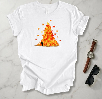 Fluffy and the Leaf Pile T Shirt